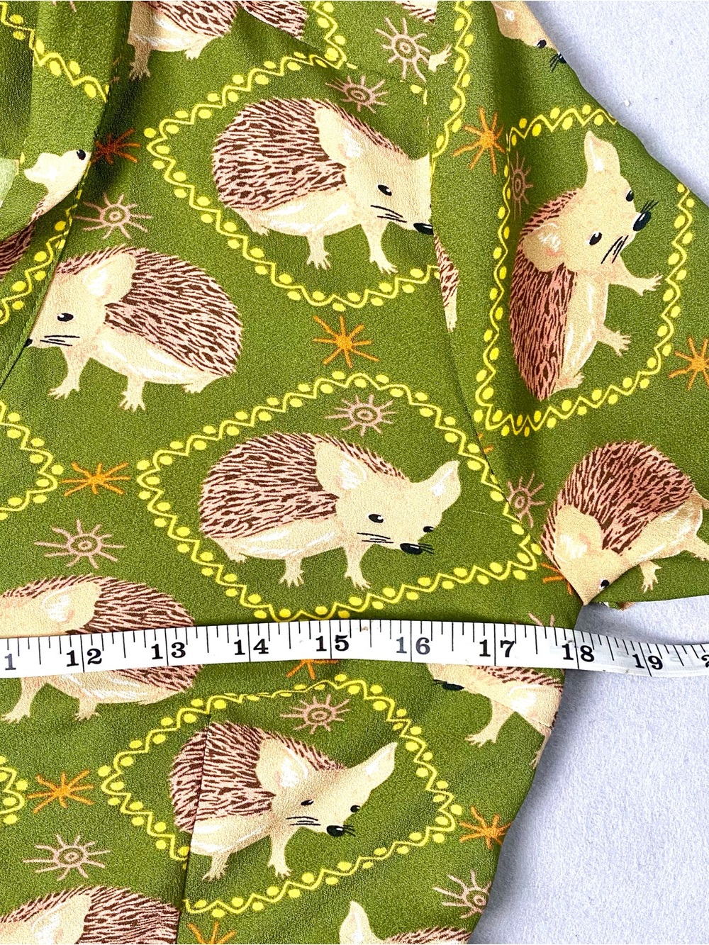 ModCloth Hedgehog Print Fit & Flare Dress Women’s Size 8, Retro Cottagecore - Picture 7 of 11